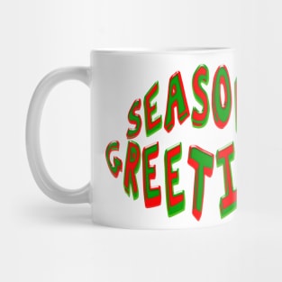 Red and Green SEASON'S GREETINGS Mug